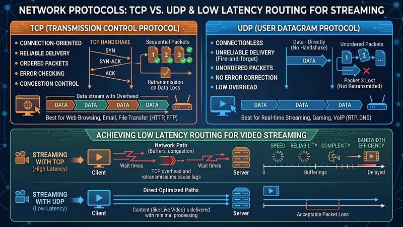 Beste IPTV infographic netwerkprotocollen en latency