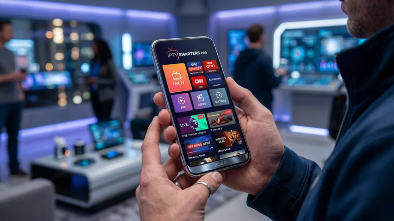 IPTV Smarters interface op een mobiele telefoon in 2026